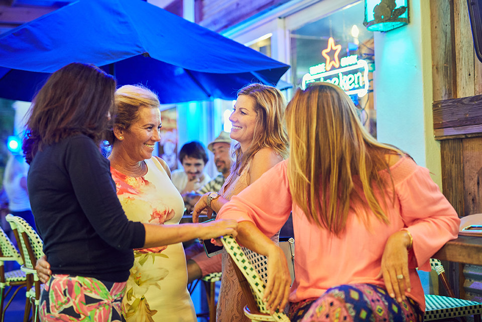 Ladies having drinks at a local bar in Deerfield Beach